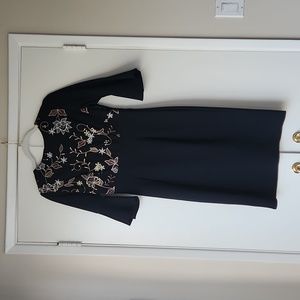 Floral Print Little Black Dress